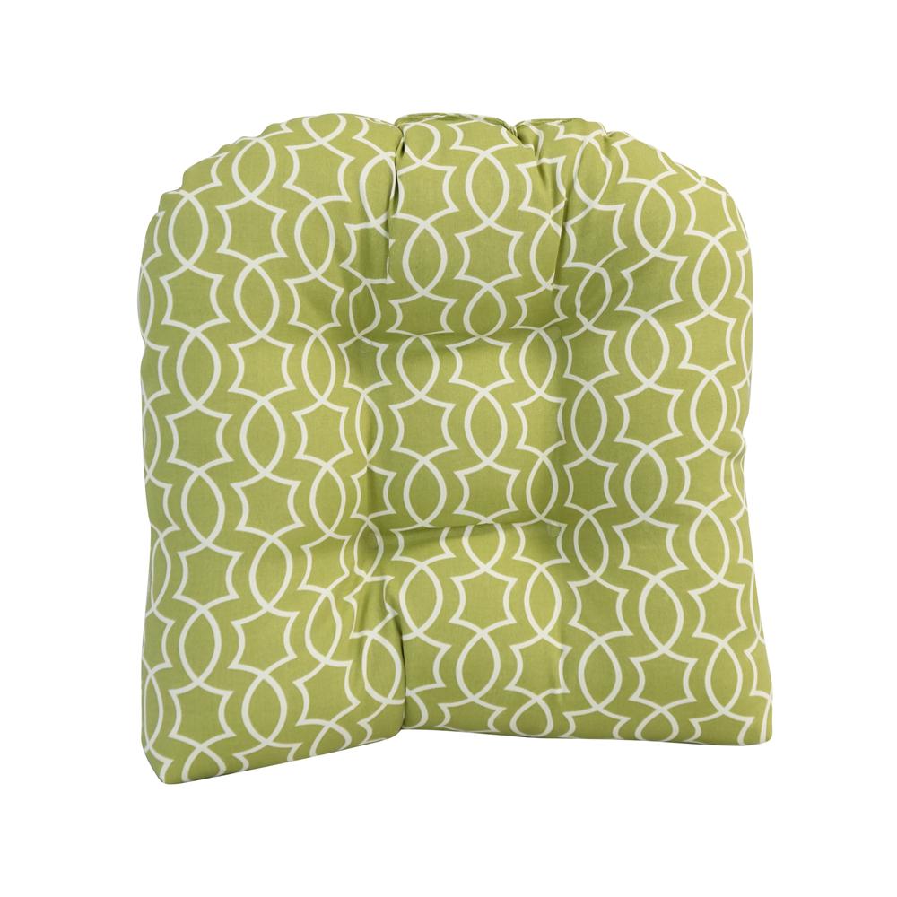 19-inch U-Shaped Spun Polyester Outdoor Tufted Dining Chair Cushion. Picture 2
