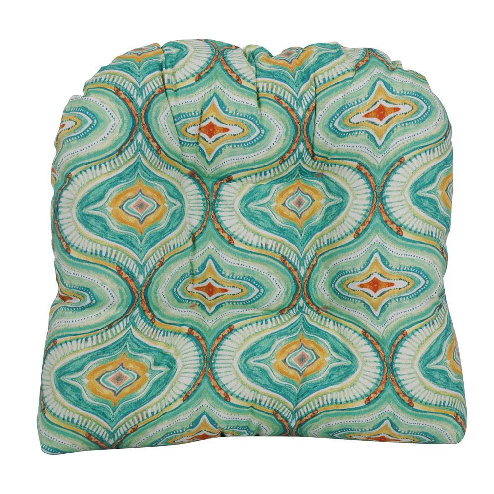 19-inch U-Shaped Spun Polyester Outdoor Tufted Dining Chair Cushion. Picture 2