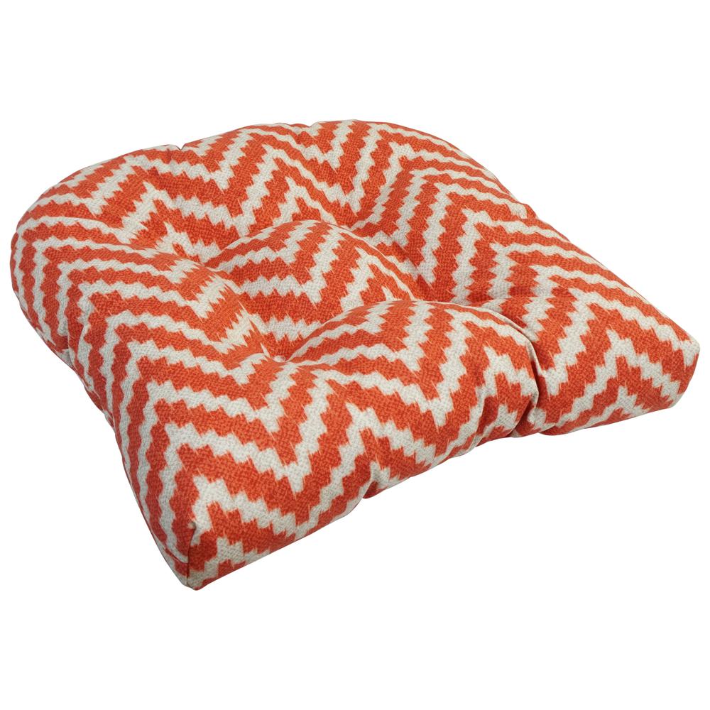 19-inch U-Shaped Spun Polyester Outdoor Tufted Dining Chair Cushion. Picture 1