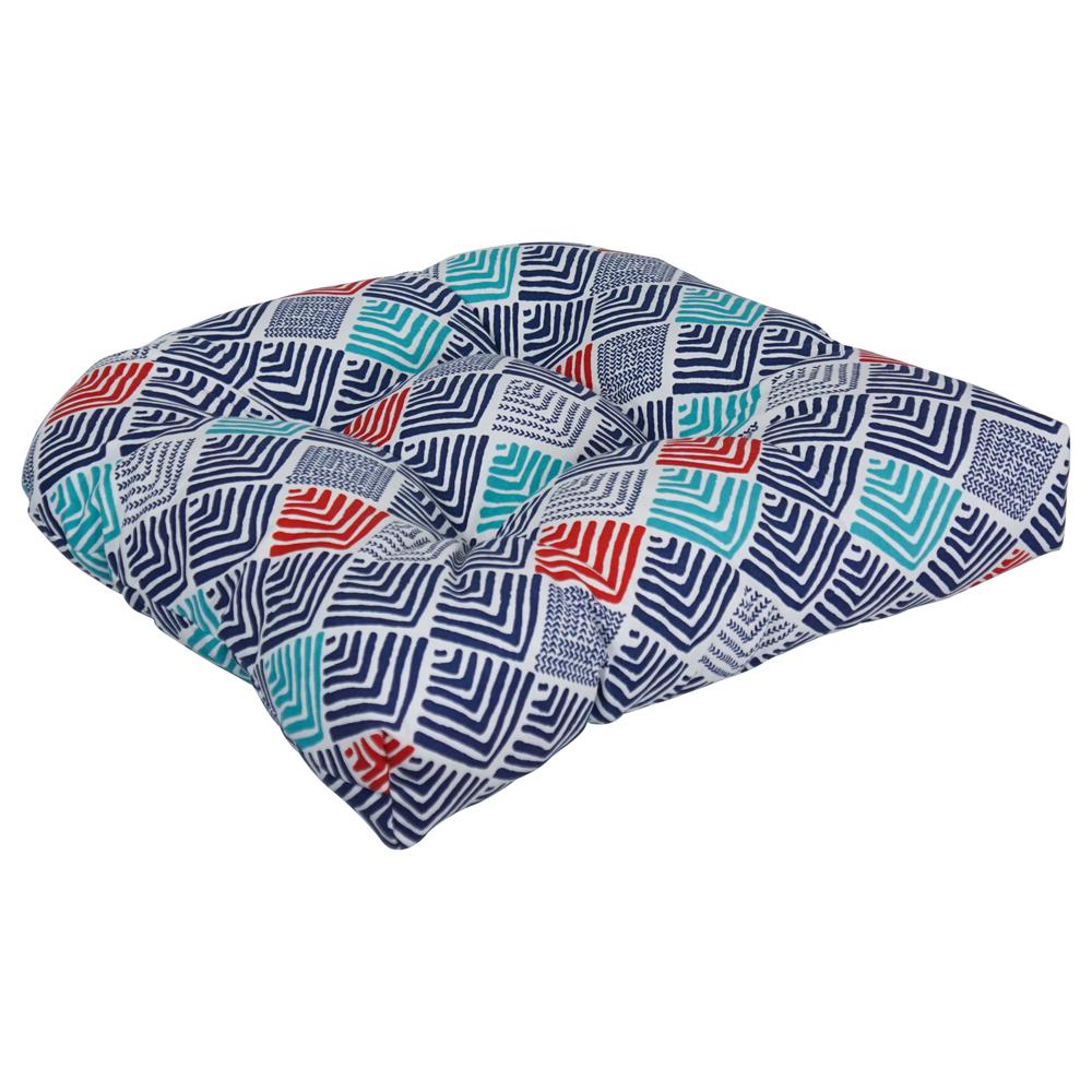 19-inch U-Shaped Spun Polyester Outdoor Tufted Dining Chair Cushion. Picture 1