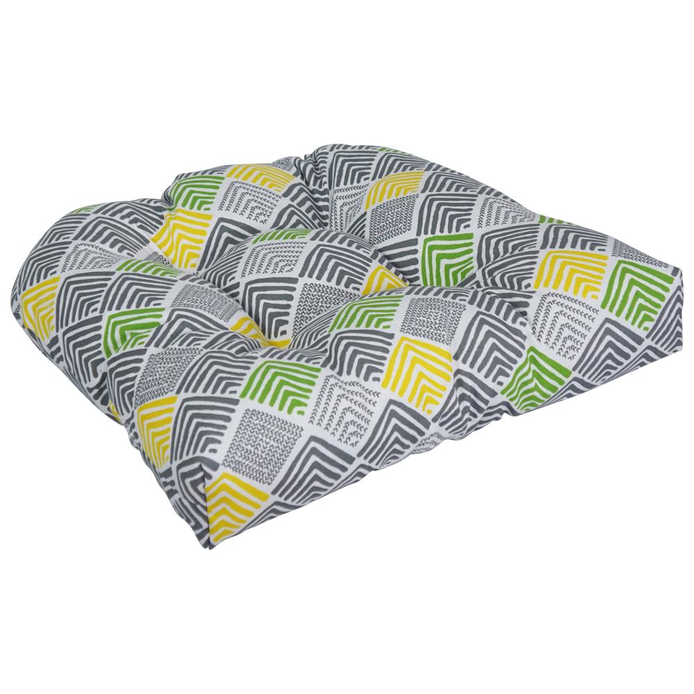 19-inch U-Shaped Spun Polyester Outdoor Tufted Dining Chair Cushion. Picture 1