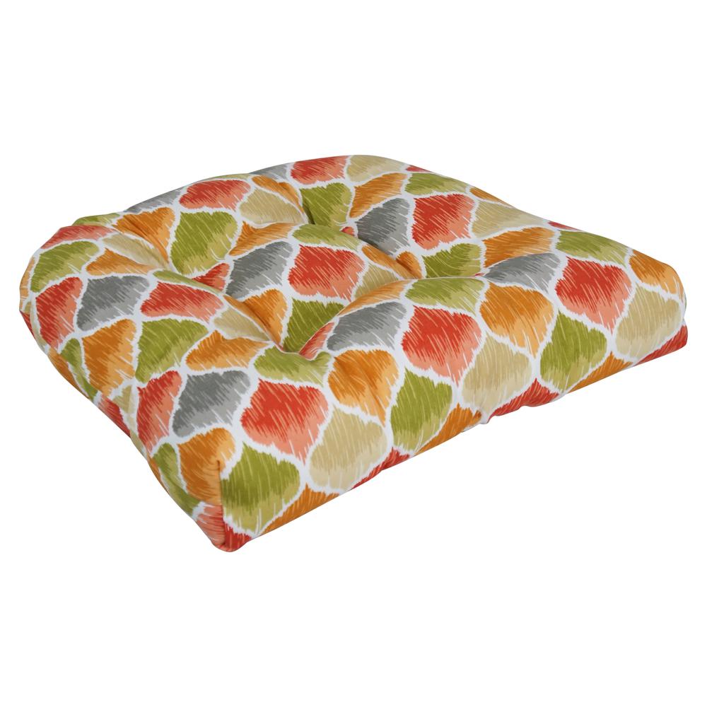 19-inch U-Shaped Spun Polyester Outdoor Tufted Dining Chair Cushion. Picture 1