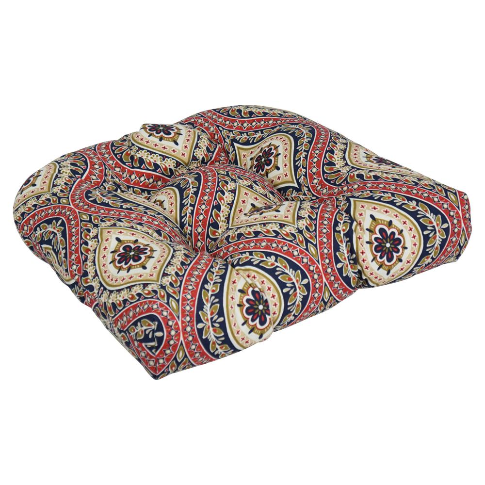19-inch U-Shaped Spun Polyester Outdoor Tufted Dining Chair Cushion. Picture 1