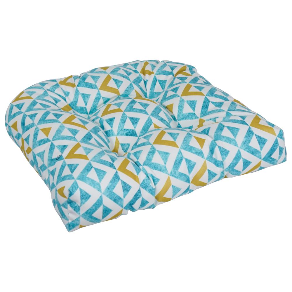 19-inch U-Shaped Spun Polyester Outdoor Tufted Dining Chair Cushion. Picture 1