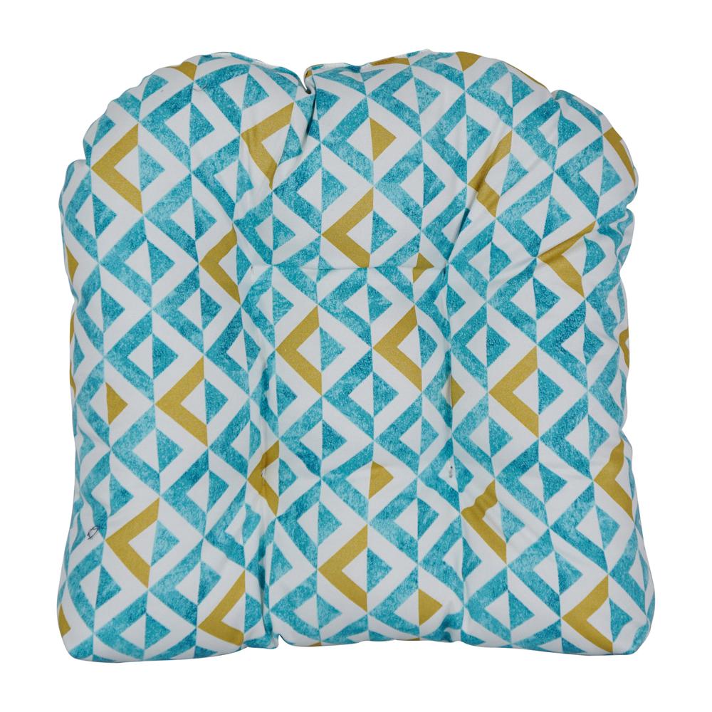 19-inch U-Shaped Spun Polyester Outdoor Tufted Dining Chair Cushion. Picture 2