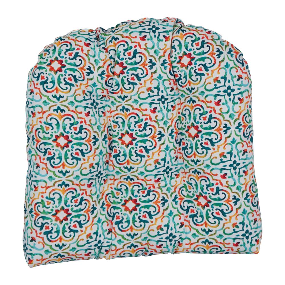 19-inch U-Shaped Spun Polyester Outdoor Tufted Dining Chair Cushion. Picture 2