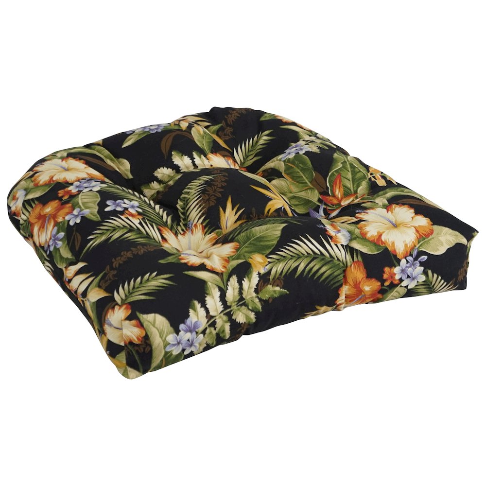 19-inch U-Shaped Patterned Spun Polyester Tufted Dining Chair Cushion. Picture 1