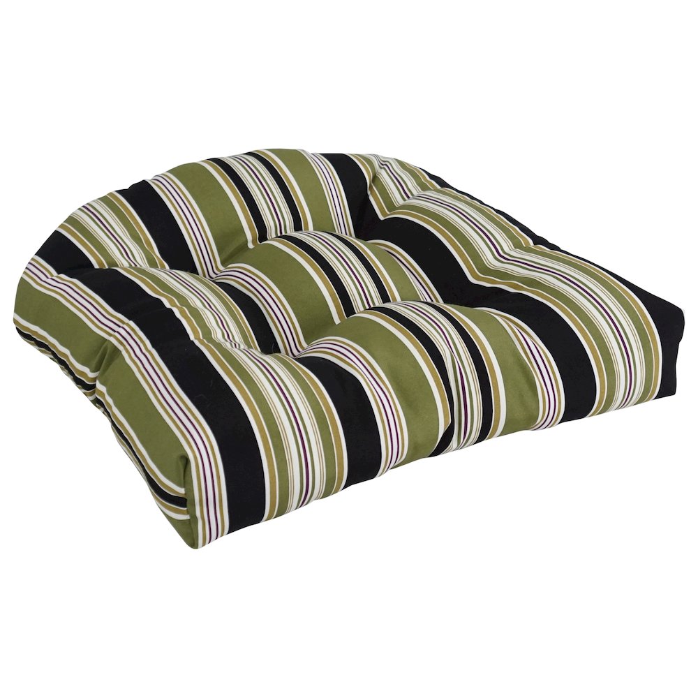 19-inch U-Shaped Patterned Spun Polyester Tufted Dining Chair Cushion. Picture 1