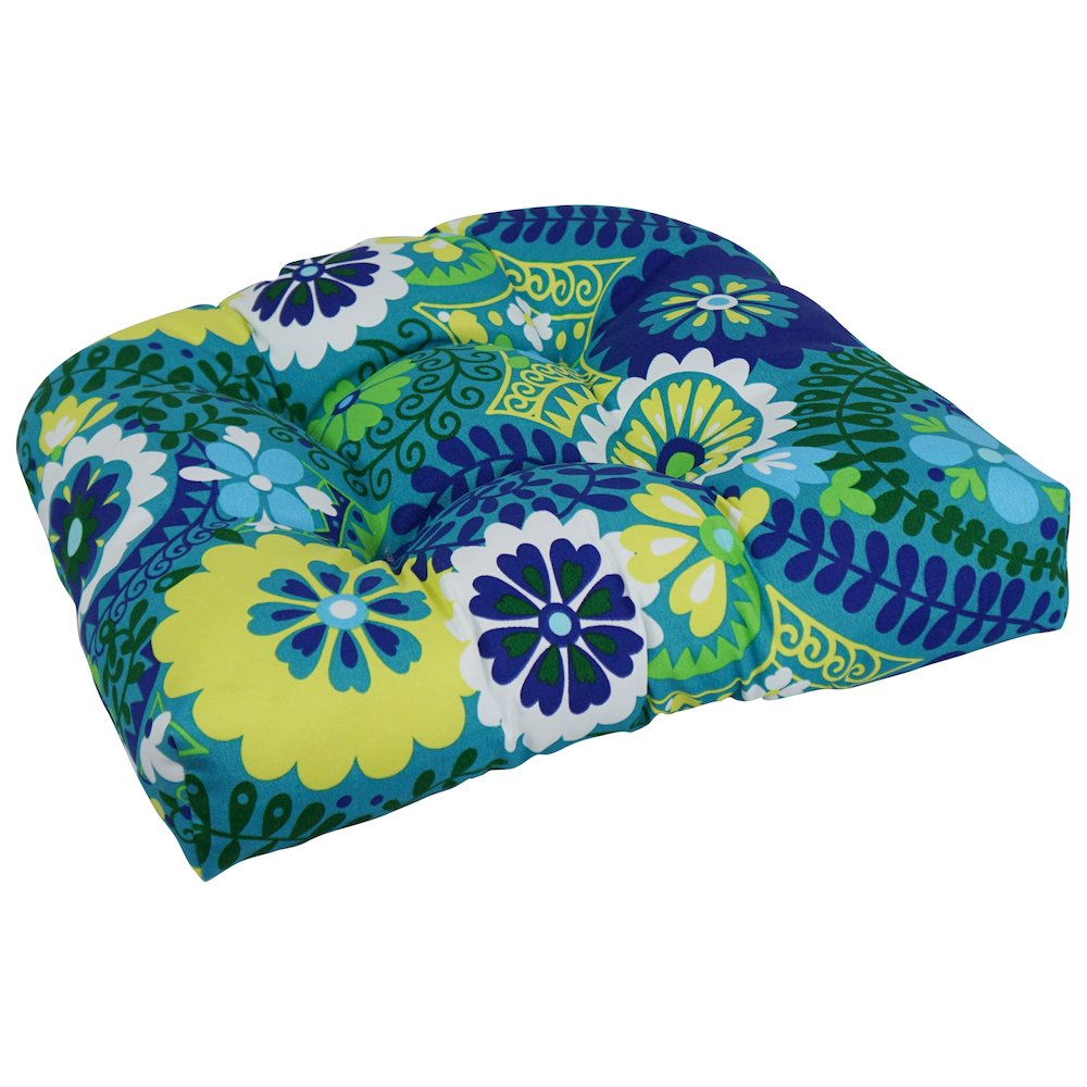 19-inch U-Shaped Patterned Spun Polyester Tufted Dining Chair Cushion. Picture 1