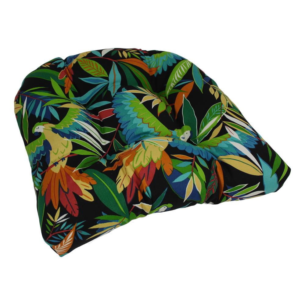 19-inch U-Shaped Outdoor Spun Polyester Tufted Dining Chair Cushion. Picture 1
