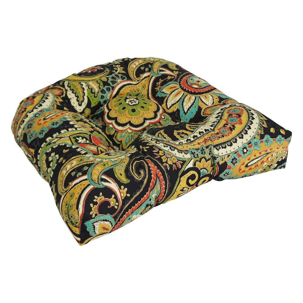 19-inch U-Shaped Patterned Spun Polyester Tufted Dining Chair Cushion. Picture 1