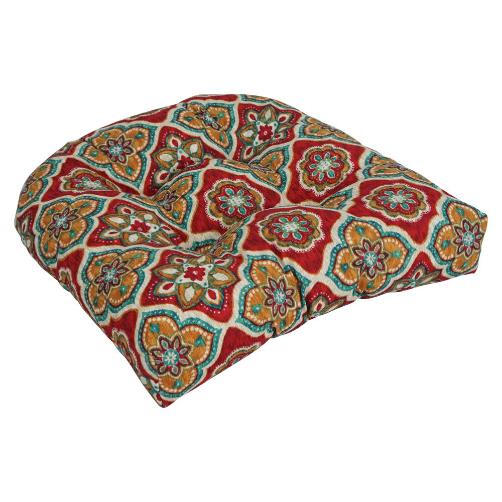 19-inch U-Shaped Patterned Spun Polyester Tufted Dining Chair Cushion 93184-1CH-REO-63. Picture 1