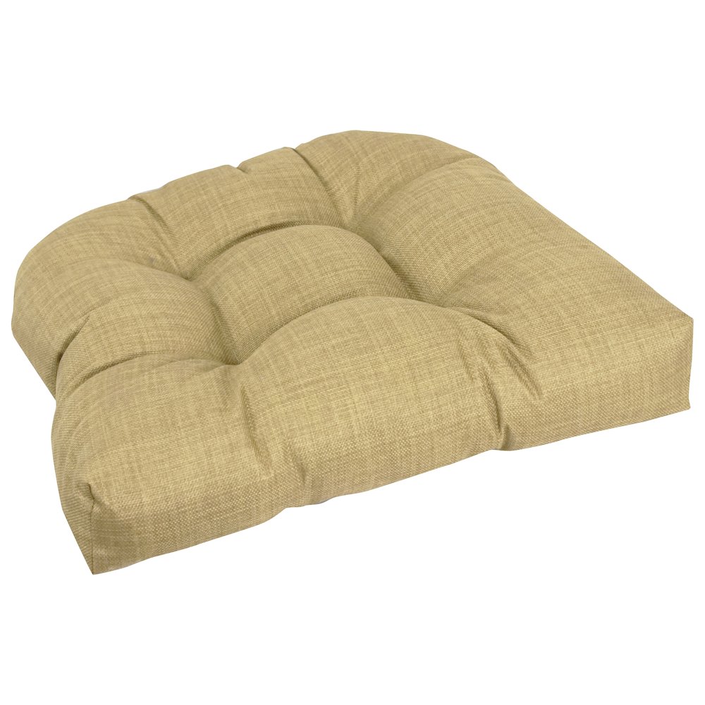 19-inch U-Shaped Solid Spun Polyester Tufted Dining Chair Cushion. Picture 1