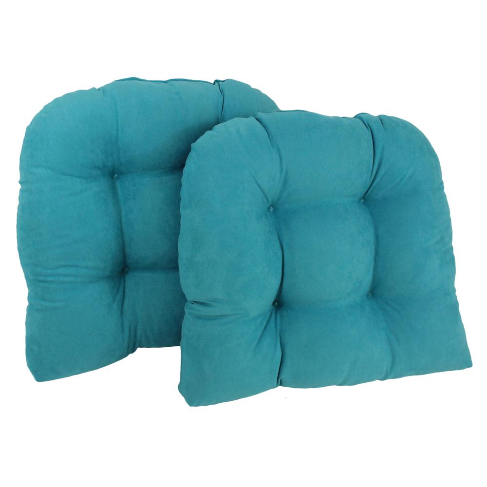 19-inch U-Shaped Micro Suede Tufted Dining Chair Cushion (Set of 2). Picture 1