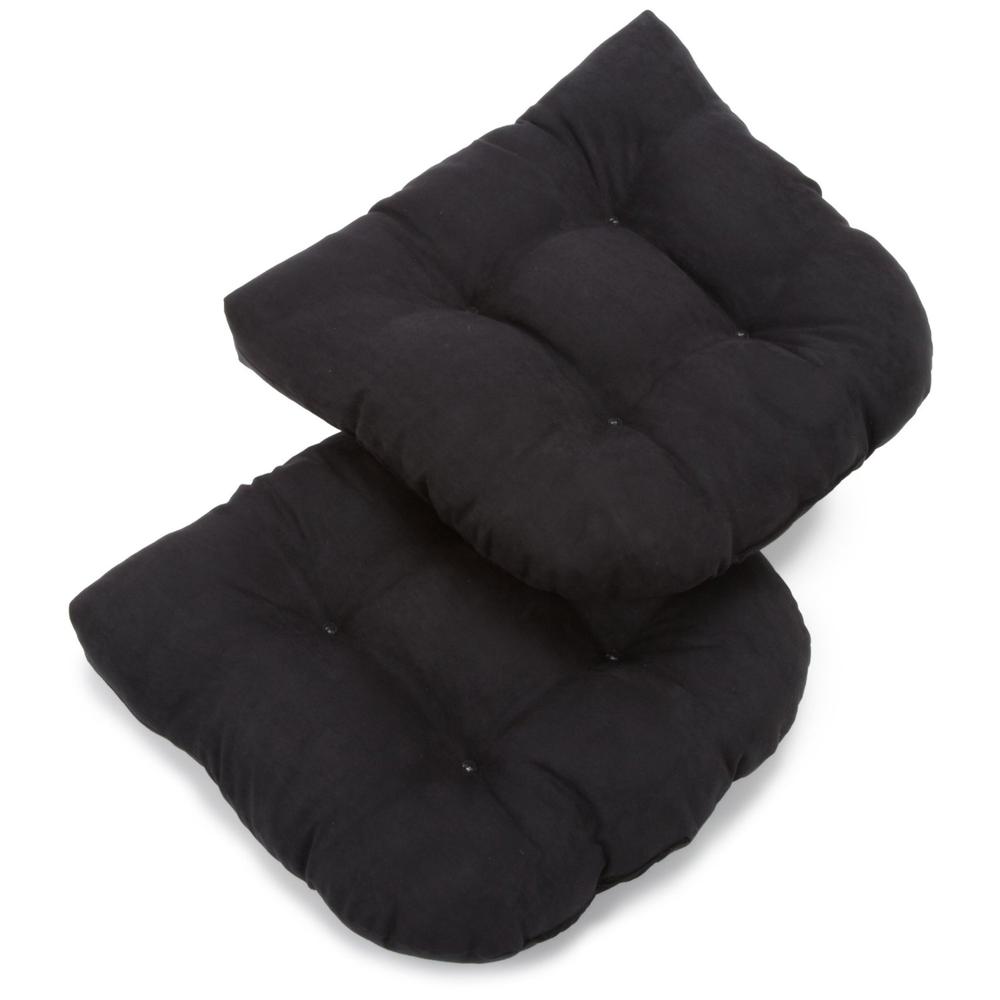 19-inch U-Shaped Micro Suede Tufted Dining Chair Cushion (Set of 2). Picture 1