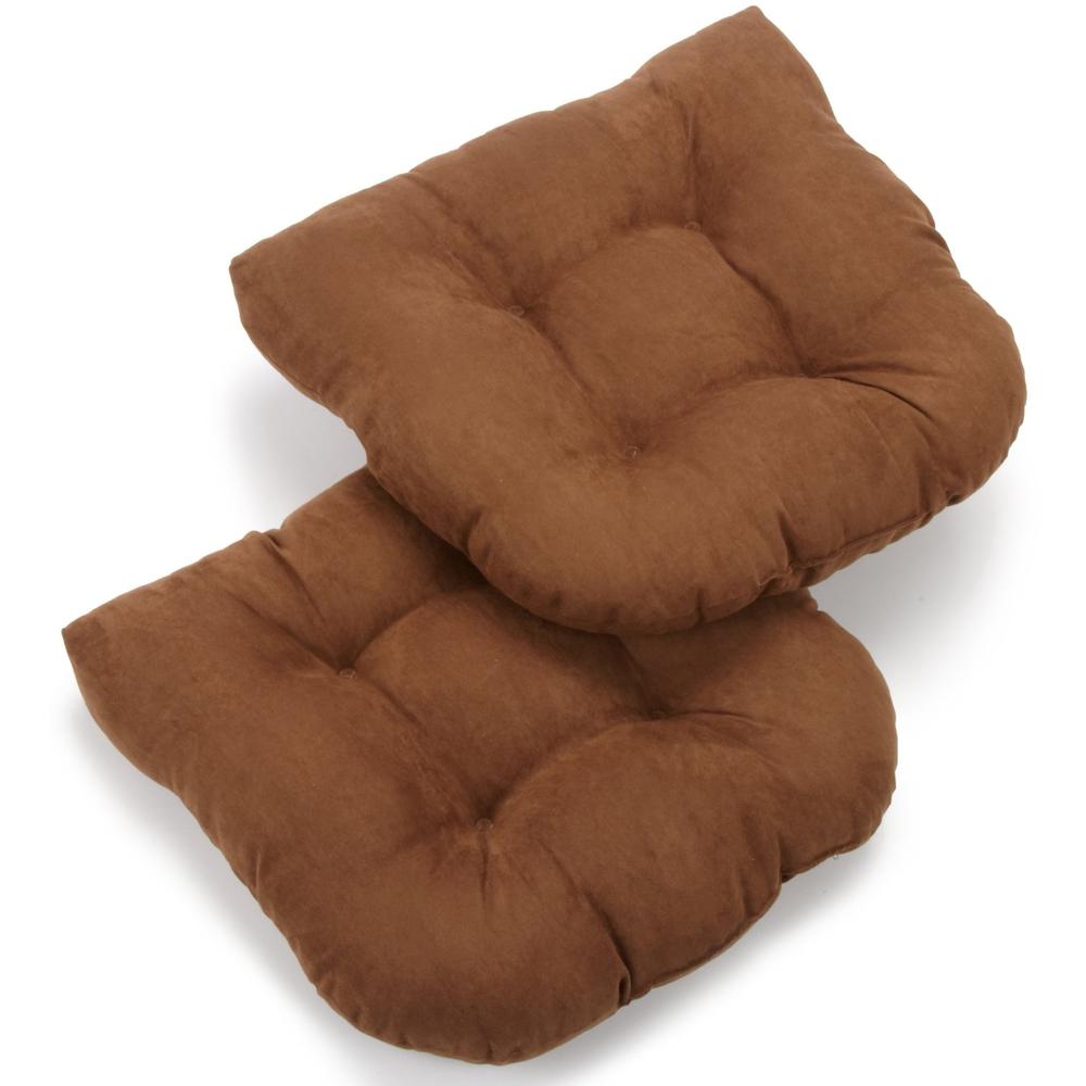 19-inch U-Shaped Micro Suede Tufted Dining Chair Cushion (Set of 2). Picture 1