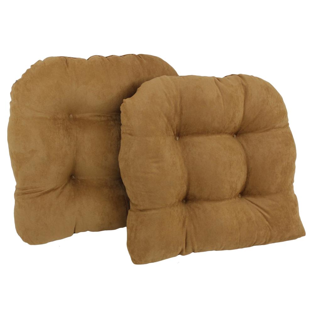 19-inch U-Shaped Micro Suede Tufted Dining Chair Cushion (Set of 2). Picture 1