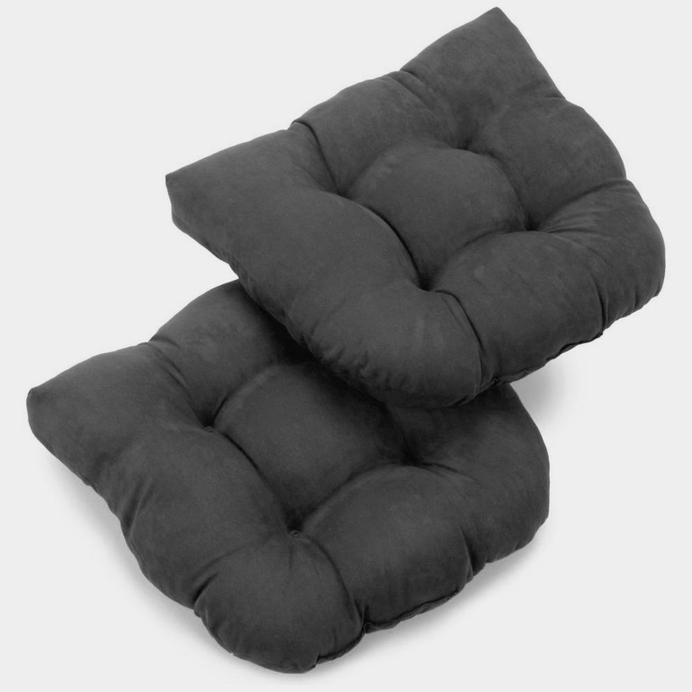 19-inch U-Shaped Micro Suede Tufted Dining Chair Cushion (Set of 2). Picture 1