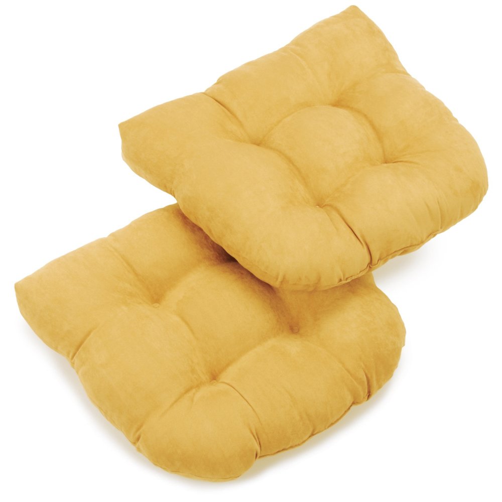 19-inch U-Shaped Microsuede Tufted Dining Chair Cushions (Set of 2). Picture 1