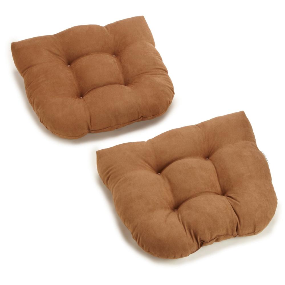 19-inch U-Shaped Micro Suede Tufted Dining Chair Cushion (Set of 2). Picture 1