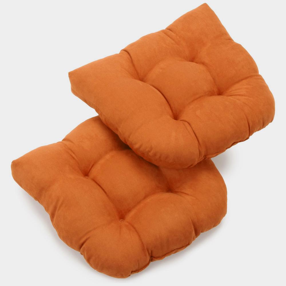 19-inch U-Shaped Micro Suede Tufted Dining Chair Cushion (Set of 2). Picture 1