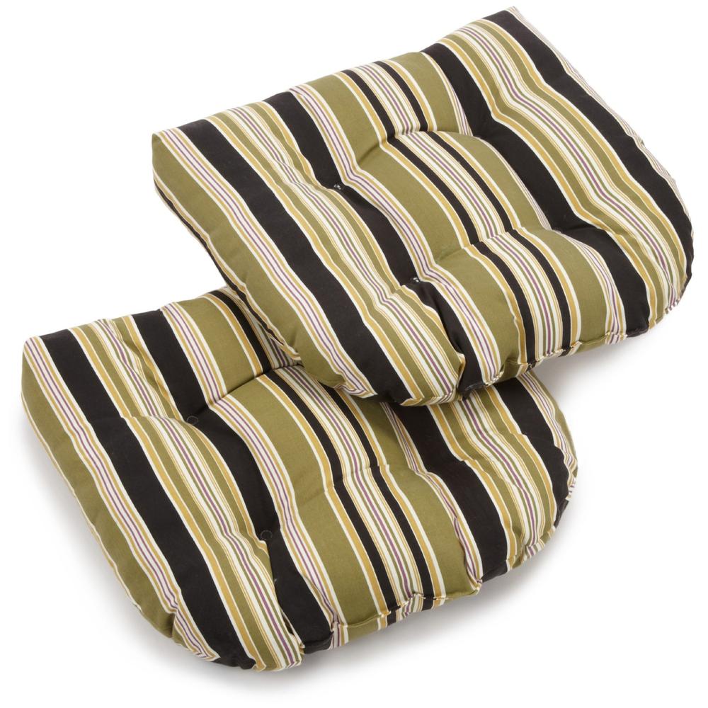19-inch U-Shaped Outdoor Spun Polyester Tufted Dining Chair Cushion (Set of 2). Picture 1