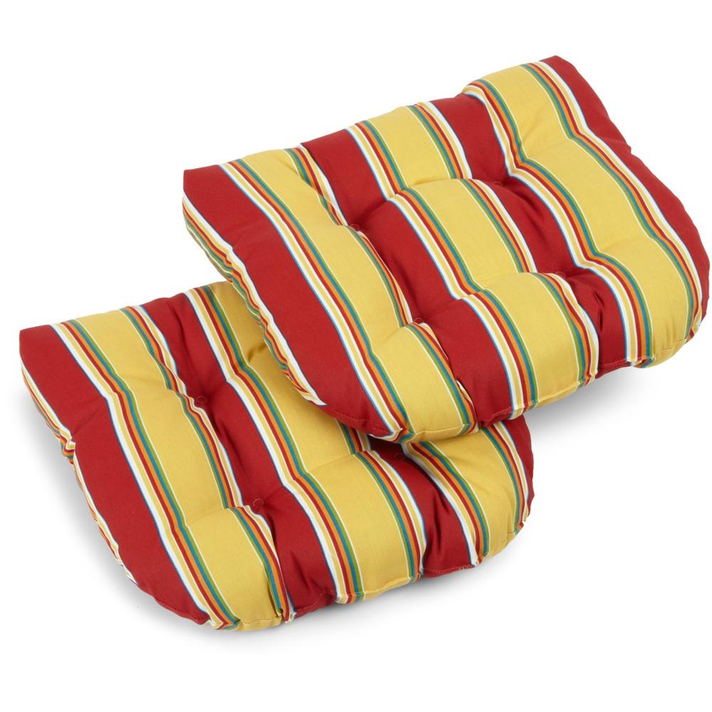 19-inch U-Shaped Outdoor Spun Polyester Tufted Dining Chair Cushion (Set of 2). Picture 1