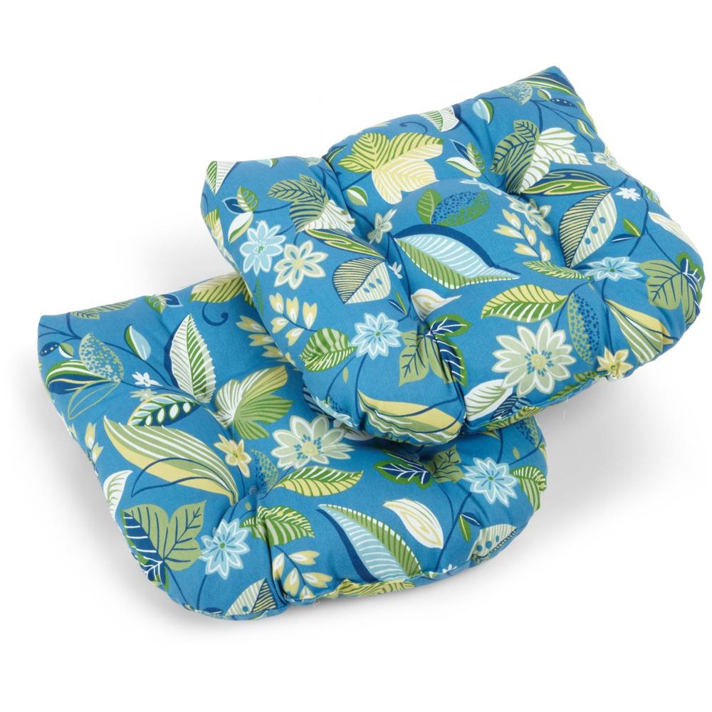 19-inch U-Shaped Outdoor Spun Polyester Tufted Dining Chair Cushion (Set of 2). Picture 1