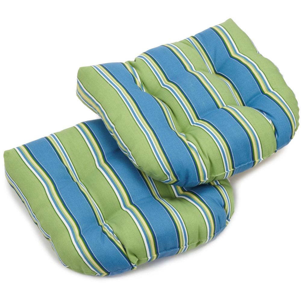 19-inch U-Shaped Outdoor Spun Polyester Tufted Dining Chair Cushion (Set of 2). Picture 1