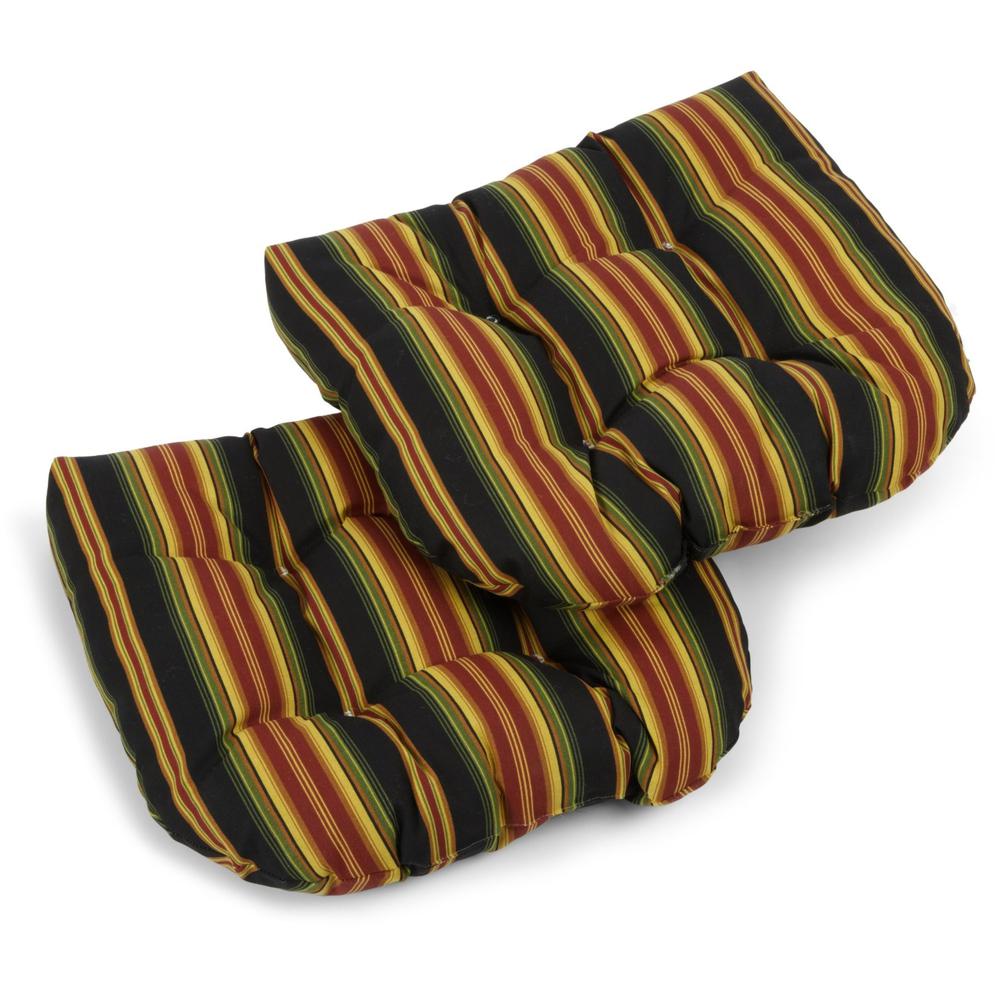 19-inch U-Shaped Outdoor Spun Polyester Tufted Dining Chair Cushion (Set of 2). Picture 1