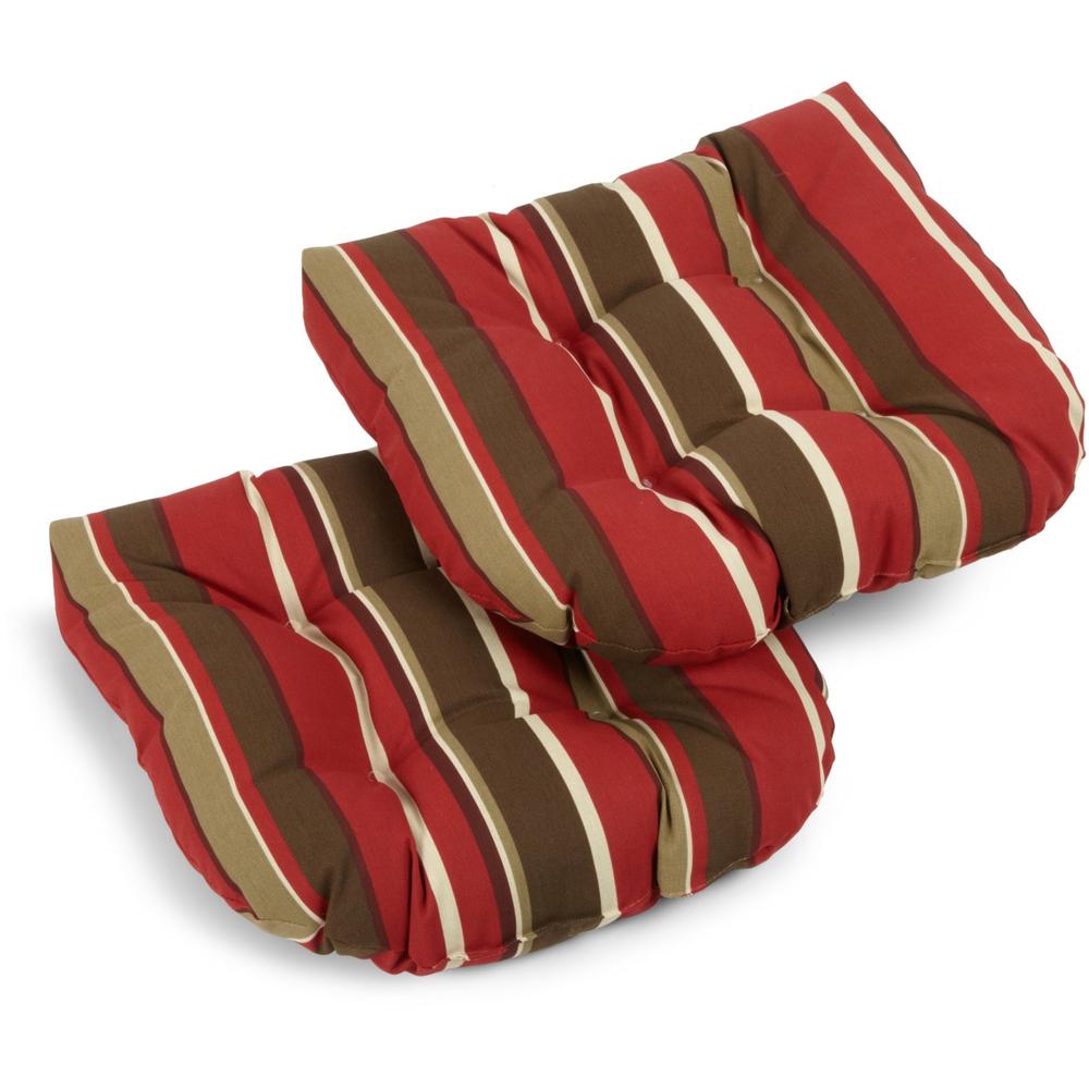 19-inch U-Shaped Outdoor Spun Polyester Tufted Dining Chair Cushion (Set of 2). Picture 1
