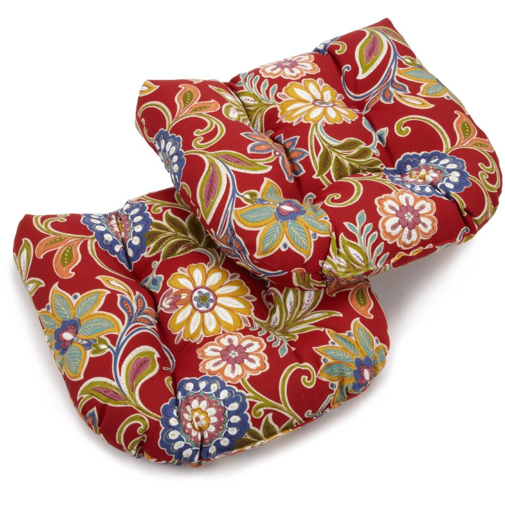 19-inch U-Shaped Outdoor Spun Polyester Tufted Dining Chair Cushion (Set of 2). Picture 1
