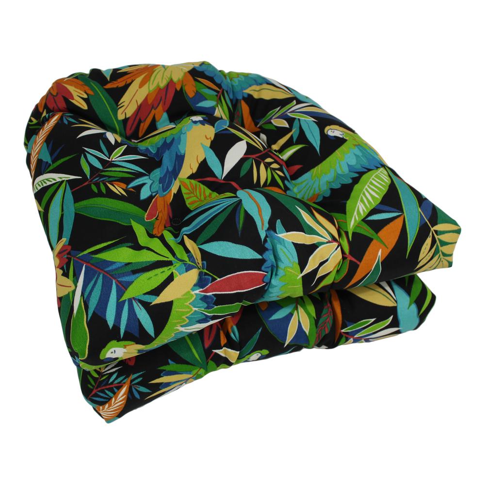 19-inch U-Shaped Outdoor Spun Polyester Tufted Dining Chair Cushion (Set of 2). Picture 1