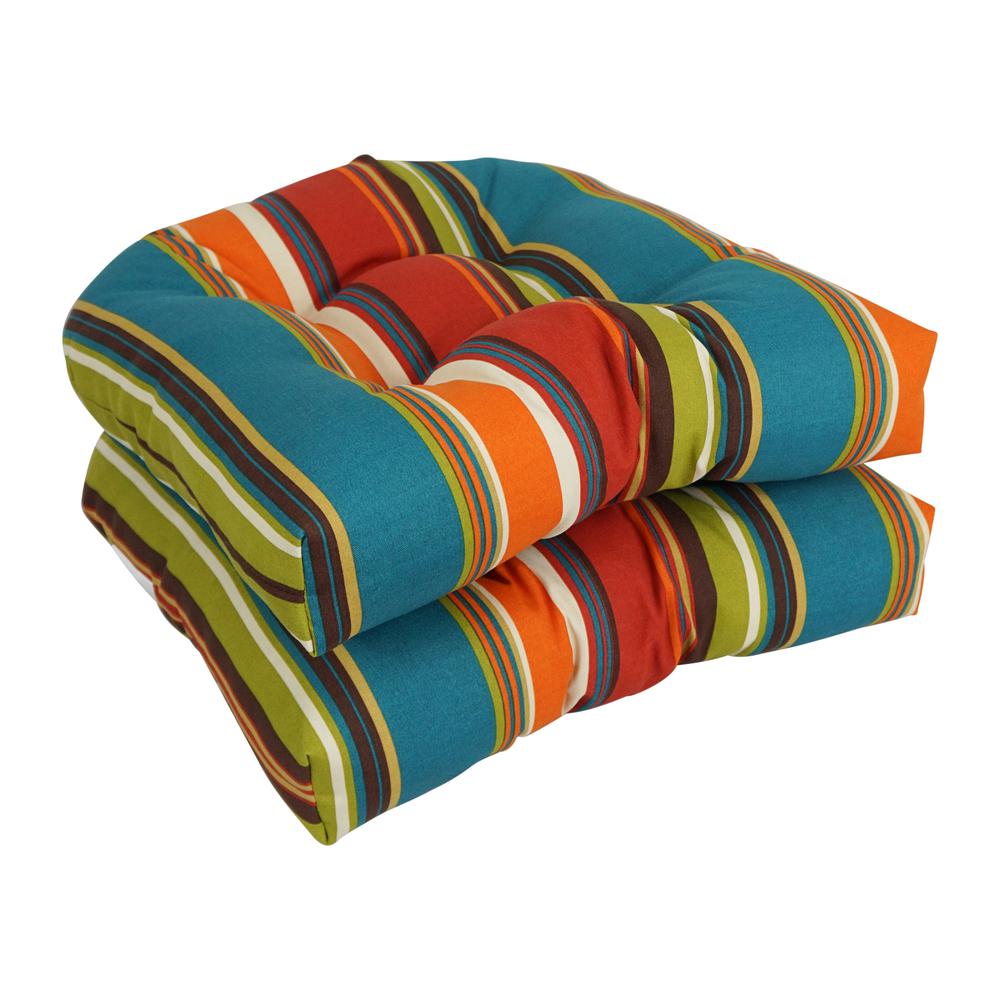 19-inch U-Shaped Patterned Spun Polyester Tufted Dining Chair Cushions (Set of 2) 93184-2CH-REO-51. Picture 1