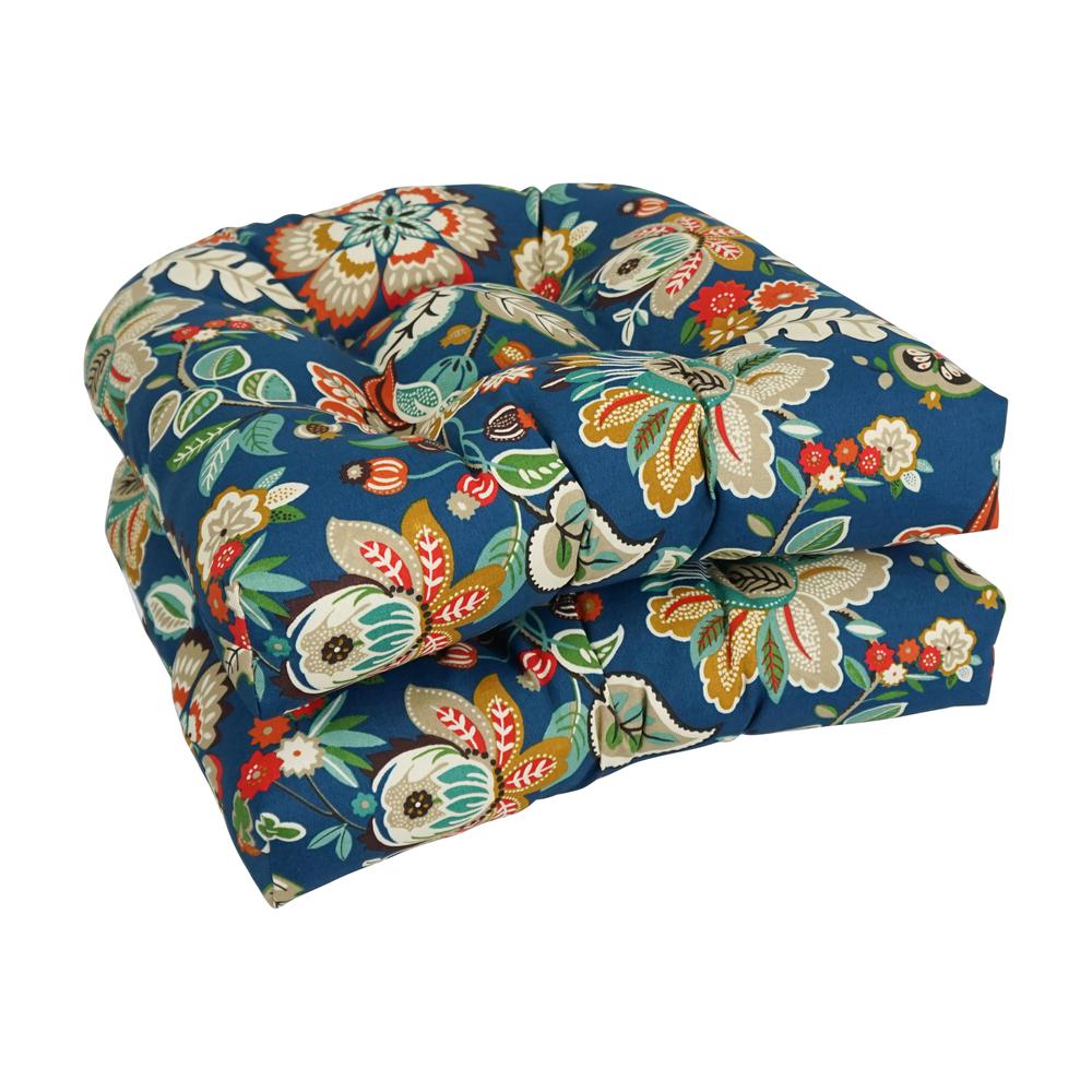 19-inch U-Shaped Patterned Spun Polyester Tufted Dining Chair Cushions (Set of 2) 93184-2CH-REO-64. Picture 1