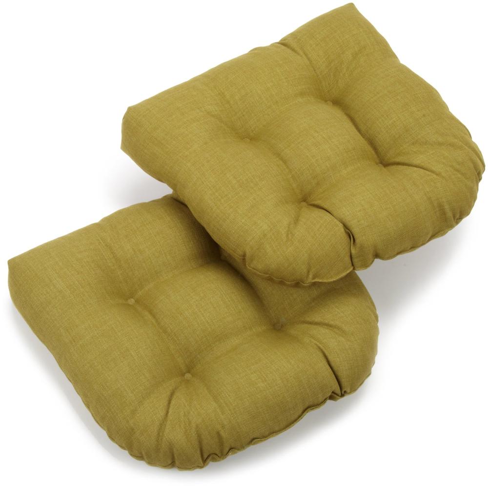 19-inch U-Shaped Outdoor Spun Polyester Tufted Dining Chair Cushion (Set of 2). Picture 1