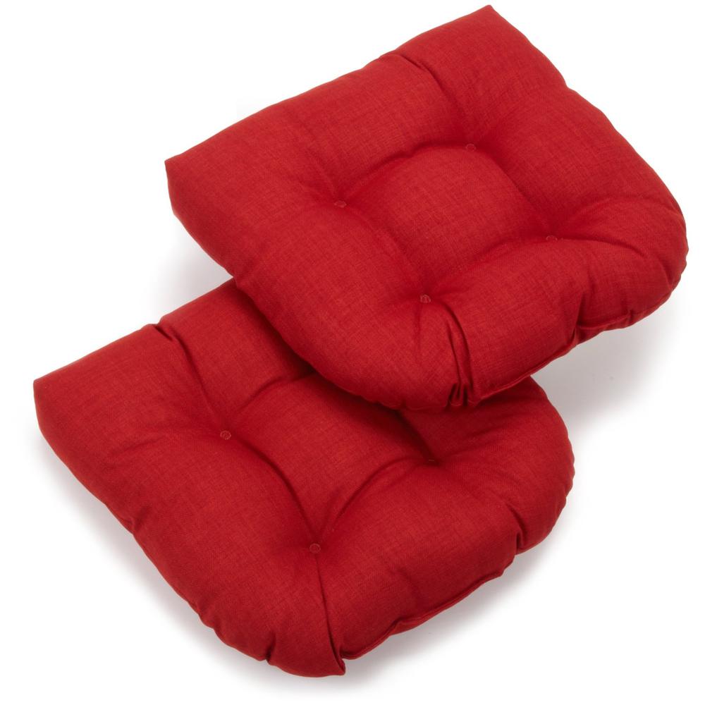 19-inch U-Shaped Outdoor Spun Polyester Tufted Dining Chair Cushion (Set of 2). Picture 1