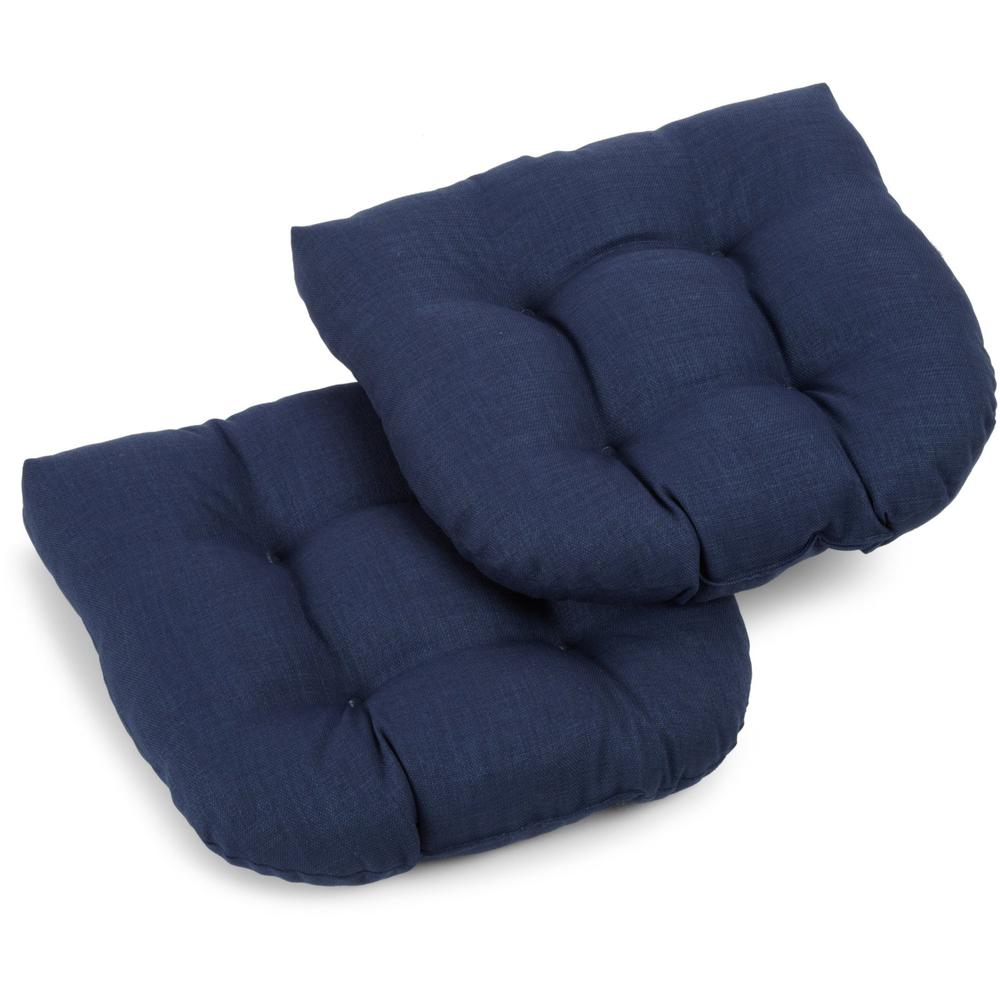 19-inch U-Shaped Outdoor Spun Polyester Tufted Dining Chair Cushion (Set of 2). Picture 1