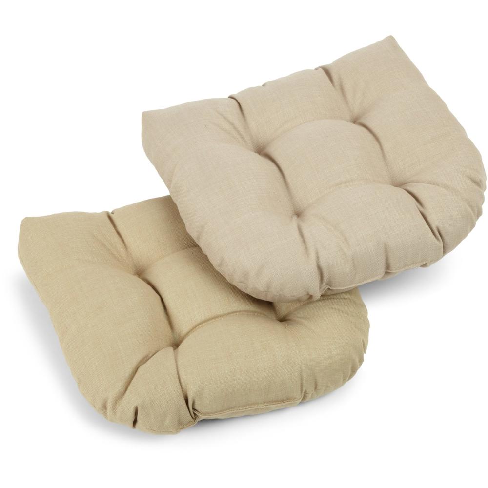 19-inch U-Shaped Outdoor Spun Polyester Tufted Dining Chair Cushion (Set of 2). Picture 1
