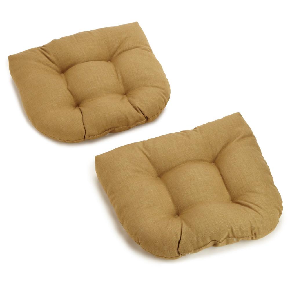 19-inch U-Shaped Outdoor Spun Polyester Tufted Dining Chair Cushion (Set of 2). Picture 1