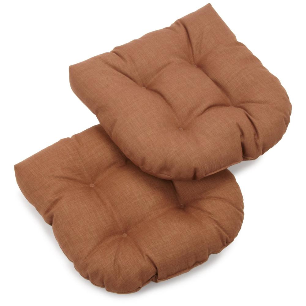 19-inch U-Shaped Outdoor Spun Polyester Tufted Dining Chair Cushion (Set of 2). Picture 1