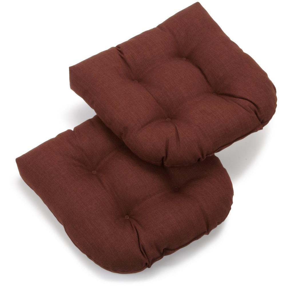 19-inch U-Shaped Outdoor Spun Polyester Tufted Dining Chair Cushion (Set of 2). Picture 1