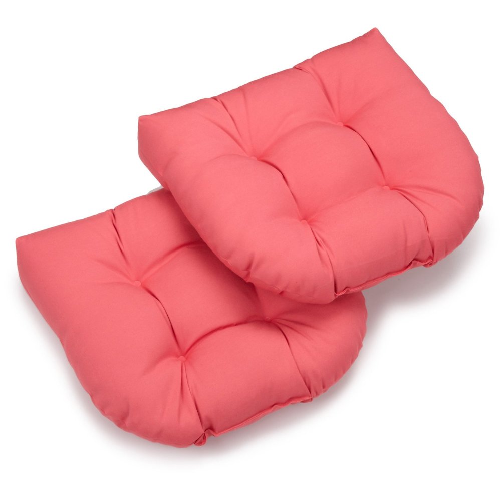 19-inch U-Shaped Twill Tufted Dining Chair Cushions (Set of 2). Picture 1
