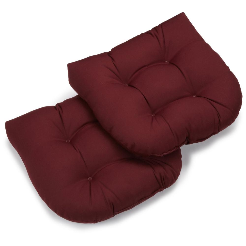 19-inch U-Shaped Twill Tufted Dining Chair Cushion (Set of 2). Picture 1