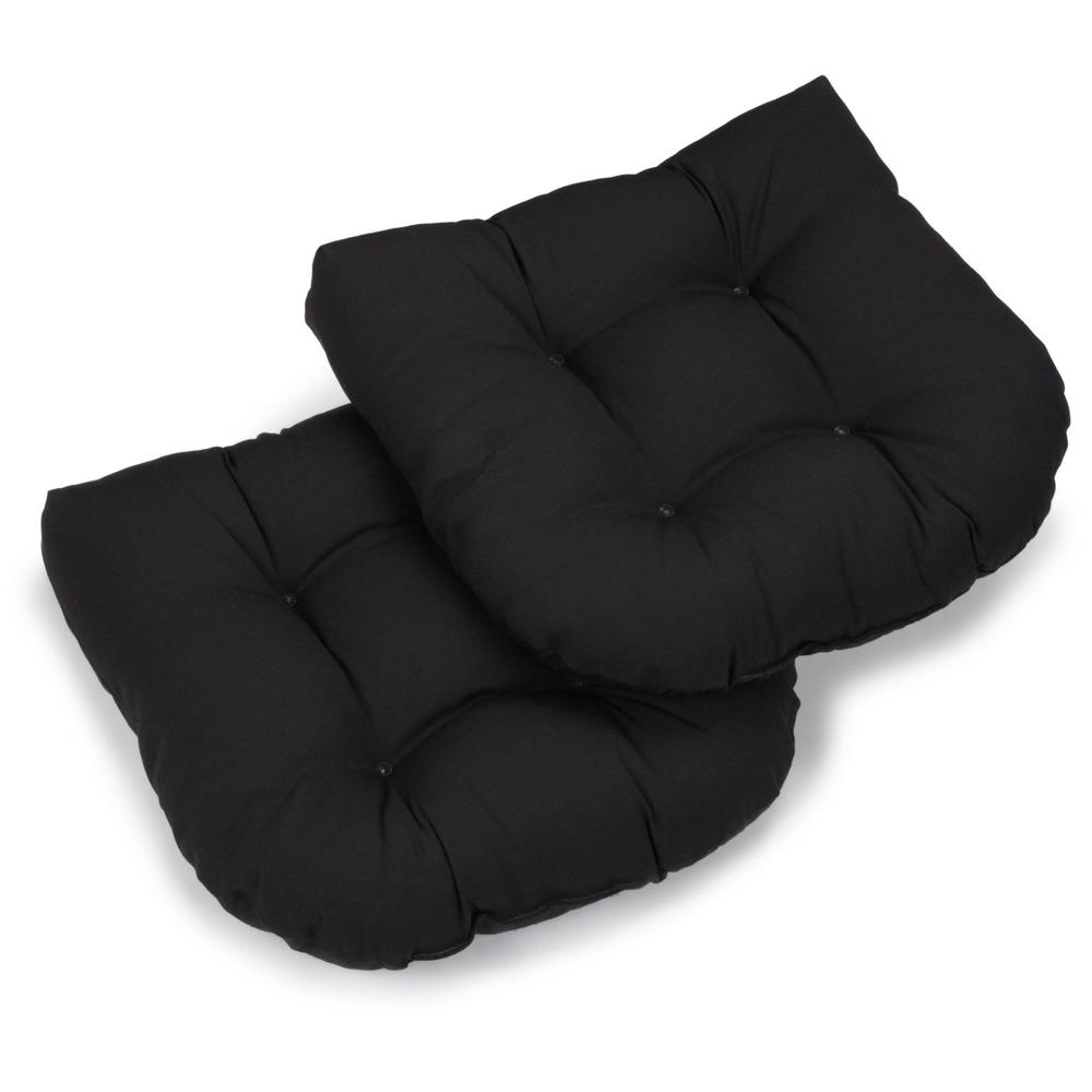 19-inch U-Shaped Twill Tufted Dining Chair Cushion (Set of 2). Picture 1