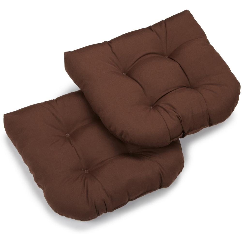 19-inch U-Shaped Twill Tufted Dining Chair Cushion (Set of 2). Picture 2