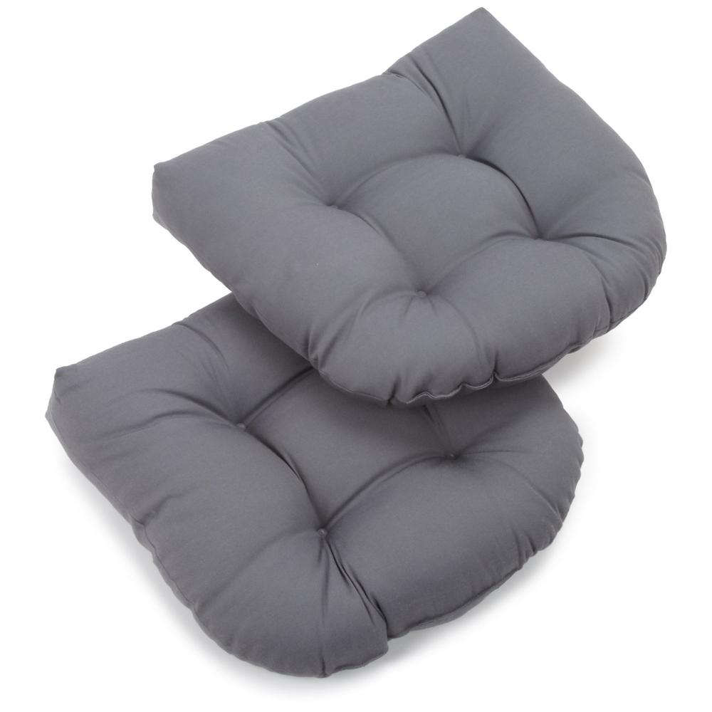 19-inch U-Shaped Twill Tufted Dining Chair Cushion (Set of 2). Picture 1