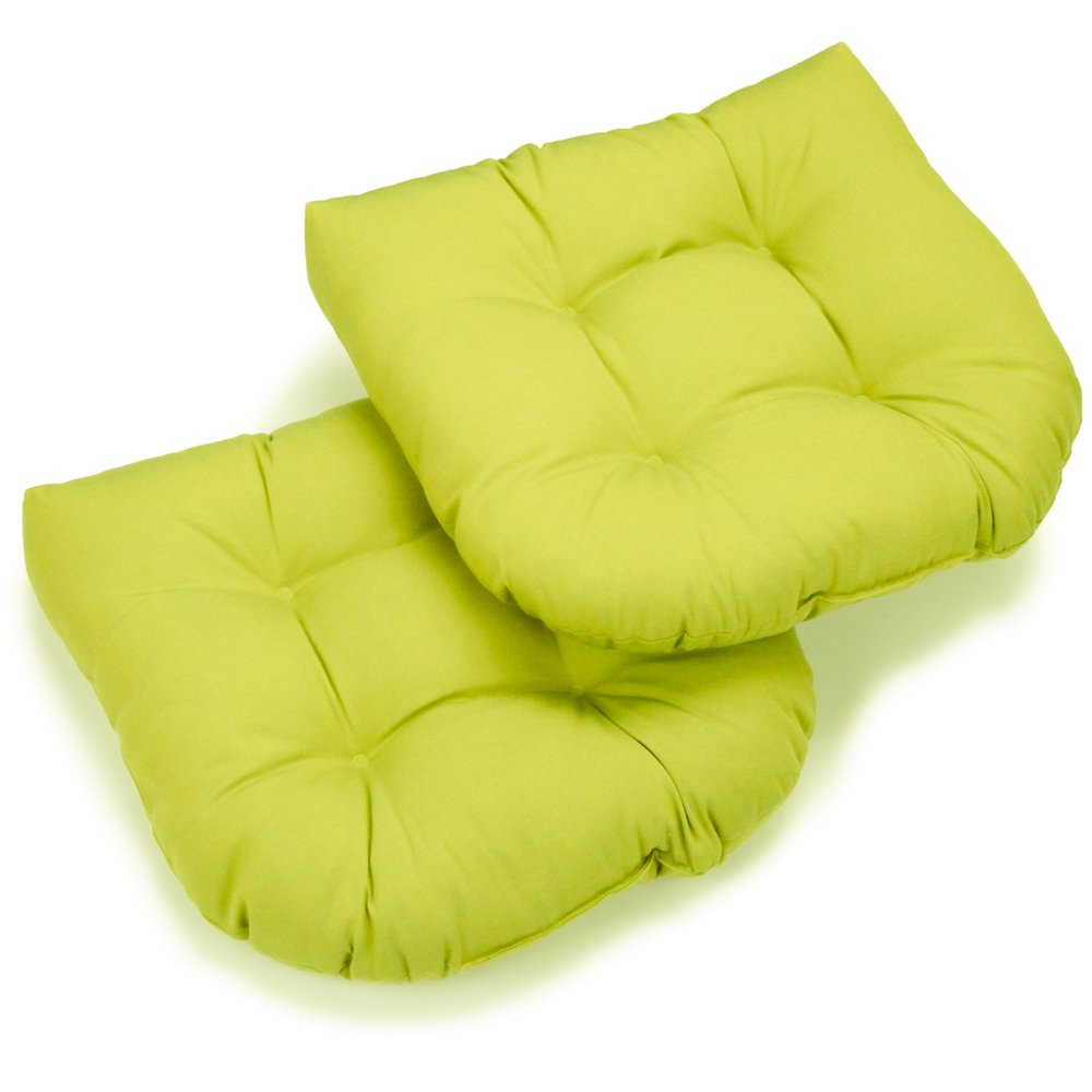 19-inch U-Shaped Twill Tufted Dining Chair Cushions (Set of 2). Picture 1