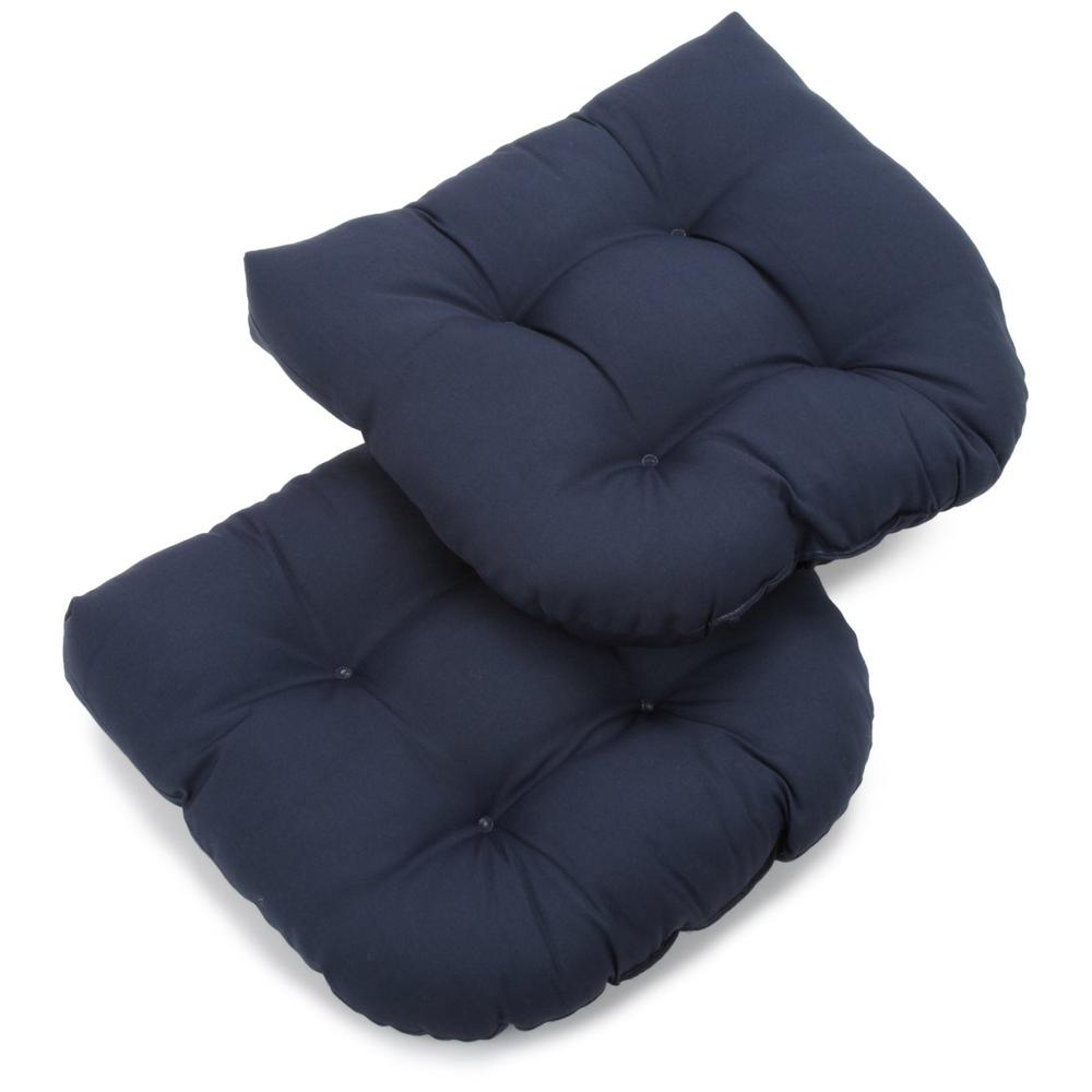 19-inch U-Shaped Twill Tufted Dining Chair Cushion (Set of 2). Picture 1
