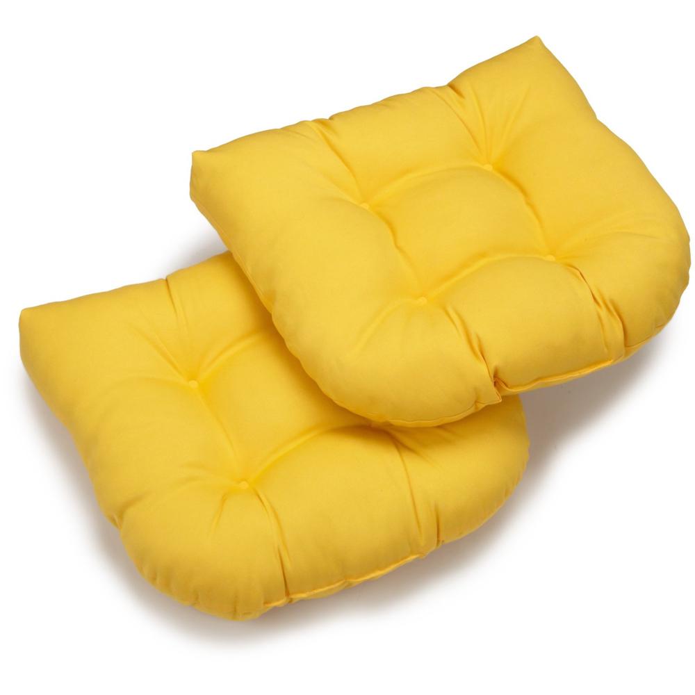 19-inch U-Shaped Twill Tufted Dining Chair Cushion (Set of 2). Picture 1